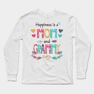 Happiness Is A Mom And Grammy Wildflower Happy Mother's Day Long Sleeve T-Shirt